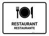 Restaurant White Bilingual Spanish Landscape - Wall Sign