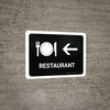 Restaurant With Left Arrow Black Landscape - Wall Sign Restaurant With Left Arrow Black Landscape - Wall Sign
