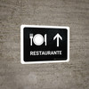 Restaurant With Up Arrow Black Spanish Landscape - Wall Sign