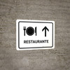Restaurant With Up Arrow White Spanish Landscape - Wall Sign Restaurant With Up Arrow White Spanish Landscape - Wall Sign