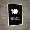 Restaurant Black Bilingual Spanish Portrait - Wall Sign