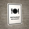 Restaurant White Bilingual Spanish Portrait - Wall Sign