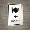 Restaurant With Left Arrow White Portrait - Wall Sign Restaurant With Left Arrow White Portrait - Wall Sign