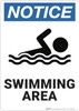 Notice: Swimming Area - Wall Sign Notice: Swimming Area - Wall Sign