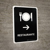 Restaurant With Right Arrow Black Spanish Portrait - Wall Sign Restaurant With Right Arrow Black Spanish Portrait - Wall Sign