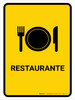 Restaurant Yellow Spanish Portrait - Wall Sign