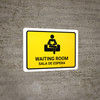 Waiting Room Yellow Bilingual Spanish Landscape - Wall Sign