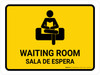 Waiting Room Yellow Bilingual Spanish Landscape - Wall Sign
