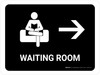 Waiting Room With Right Arrow Black Landscape - Wall Sign