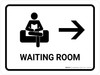 Waiting Room With Right Arrow White Landscape - Wall Sign Waiting Room With Right Arrow White Landscape - Wall Sign