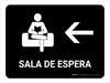 Waiting Room With Left Arrow Black Spanish Landscape - Wall Sign