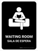 Waiting Room Black Bilingual Spanish Portrait - Wall Sign