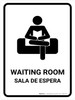 Waiting Room White Bilingual Spanish Portrait - Wall Sign Waiting Room White Bilingual Spanish Portrait - Wall Sign