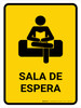 Waiting Room Yellow Spanish Portrait - Wall Sign