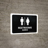 Restrooms Black Bilingual Landscape - Wall Sign