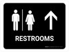 Restrooms With Up Arrow Black Landscape - Wall Sign Restrooms With Up Arrow Black Landscape - Wall Sign