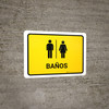 Restrooms Yellow Spanish Landscape - Wall Sign