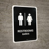 Restrooms Black Bilingual Spanish Portrait - Wall Sign