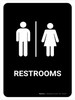 Restrooms Black Portrait - Wall Sign Restrooms Black Portrait - Wall Sign