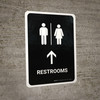 Restrooms With Up Arrow Black Portrait - Wall Sign Restrooms With Up Arrow Black Portrait - Wall Sign