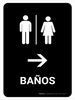Restrooms With Right Arrow Black Spanish Portrait - Wall Sign