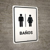 Restrooms White Spanish Portrait - Wall Sign