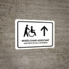 Wheelchair Assistant With Up Arrow White Bilingual Spanish Landscape - Wall Sign Wheelchair Assistant With Up Arrow White Bilingual Spanish Landscape - Wall Sign