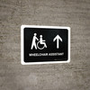 Wheelchair Assistant With Up Arrow Black Landscape - Wall Sign Wheelchair Assistant With Up Arrow Black Landscape - Wall Sign
