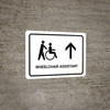 Wheelchair Assistant With Up Arrow White Landscape - Wall Sign Wheelchair Assistant With Up Arrow White Landscape - Wall Sign