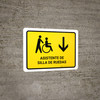 Wheelchair Assistant With Down Arrow Yellow Spanish Landscape - Wall Sign