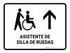 Wheelchair Assistant With Up Arrow White Spanish Landscape - Wall Sign Wheelchair Assistant With Up Arrow White Spanish Landscape - Wall Sign
