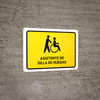 Wheelchair Assistant Yellow Spanish Landscape - Wall Sign Wheelchair Assistant Yellow Spanish Landscape - Wall Sign