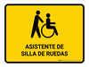 Wheelchair Assistant Yellow Spanish Landscape - Wall Sign Wheelchair Assistant Yellow Spanish Landscape - Wall Sign