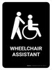 Wheelchair Assistant Black Portrait - Wall Sign