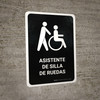 Wheelchair Assistant Black Spanish Portrait - Wall Sign