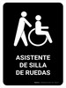 Wheelchair Assistant Black Spanish Portrait - Wall Sign