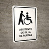 Wheelchair Assistant White Spanish Portrait - Wall Sign Wheelchair Assistant White Spanish Portrait - Wall Sign