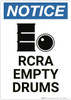 Notice: RCRA Empty Drums - Wall Sign