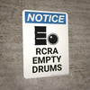 Notice: RCRA Empty Drums - Wall Sign