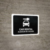 Car Rental Black Bilingual Spanish Landscape - Wall Sign