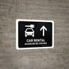 Car Rental With Up Arrow Black Bilingual Spanish Landscape - Wall Sign