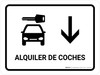 Car Rental With Down Arrow White Spanish Landscape - Wall Sign
