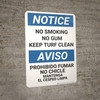 Notice: No Smoking No Gum - Wall Sign
