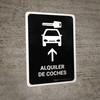 Car Rental With Up Arrow Black Spanish Portrait - Wall Sign