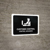 Customs Control Black Bilingual Landscape - Wall Sign