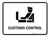 Customs Control White Landscape - Wall Sign Customs Control White Landscape - Wall Sign