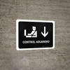 Customs Control With Down Arrow Black Spanish Landscape - Wall Sign