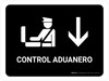 Customs Control With Down Arrow Black Spanish Landscape - Wall Sign