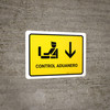 Customs Control With Down Arrow Yellow Spanish Landscape - Wall Sign