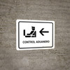 Customs Control With Left Arrow White Spanish Landscape - Wall Sign